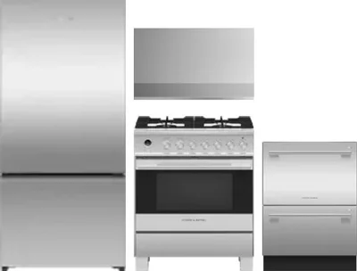 4 Piece Package Includes Refrigerator, Range, Hood And Dishwasher